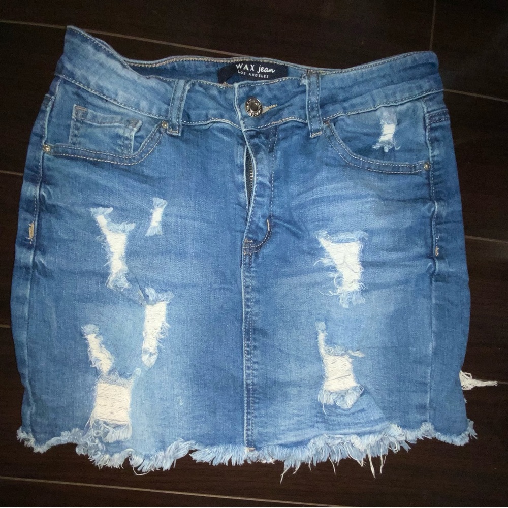 Wax Jean Skirt